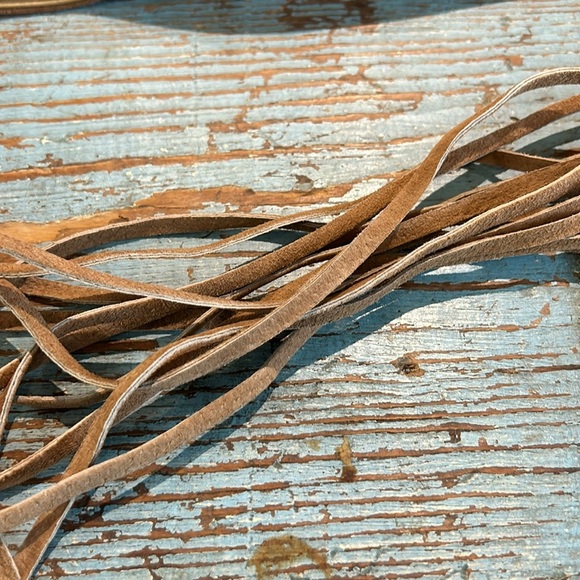 Vintage Suede and Calf Hair Fringed Tan and Leopard Belt ML - Picture 3 of 7